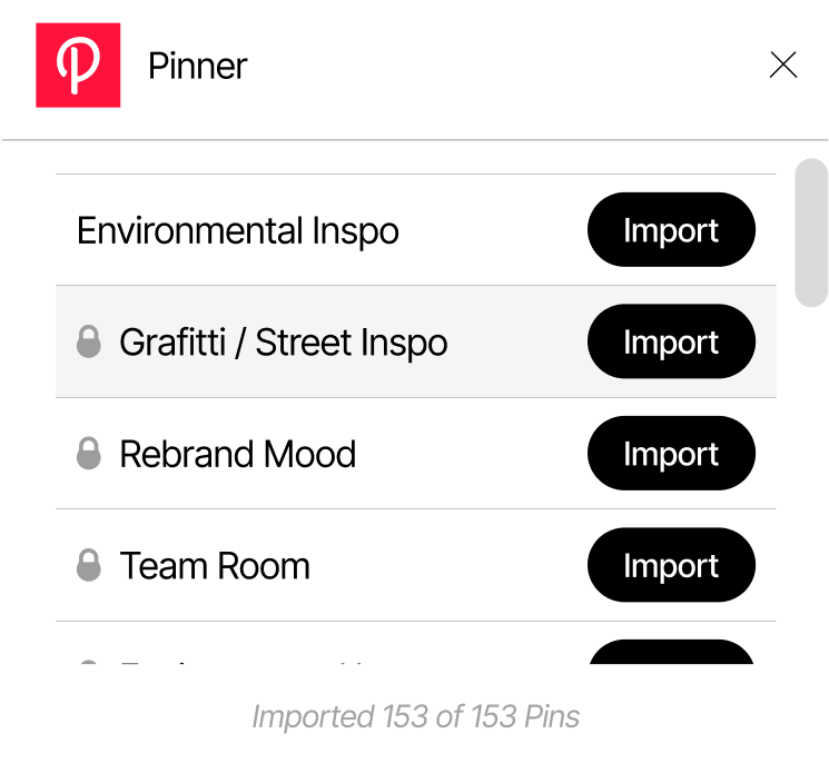 Screenshot of Pinner plugin for Figma